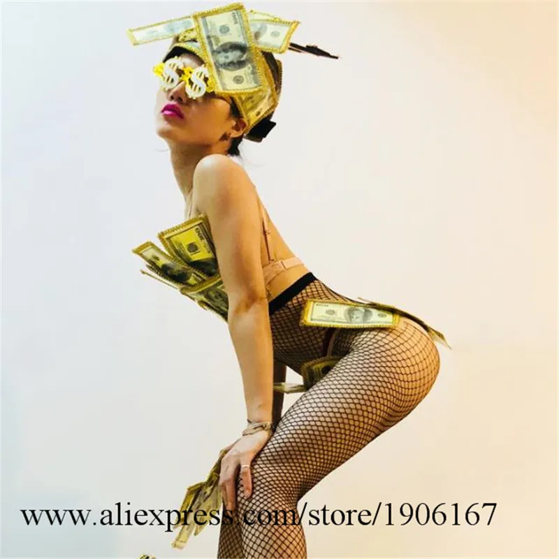 US dollar art design gogo bar ds costume sexy bikini performance clothing3