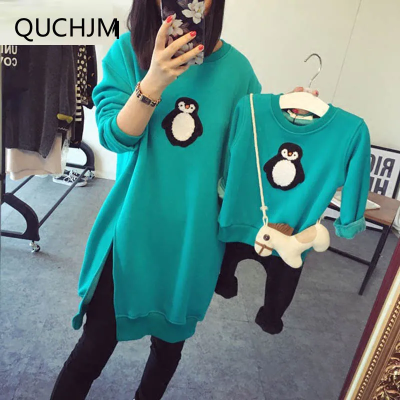 

2018 Hot Sale Real Family Autumn Mother And Daughter Full Sleeve Sweatshirt Winter Baby Child Mom Matching Long T-shirt Tops