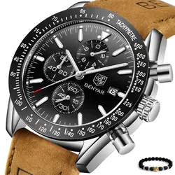 2019 для мужчин s часы Лидирующий бренд Роскошный кожаный ремешок наручные часы для мужчин хронограф мужской Relogio Masculino 30 м водонепроница