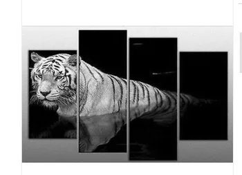 

hand painted canvas oil paintings pictures on the wall cuadros decoracion art work black modern acrylic painting tiger animals