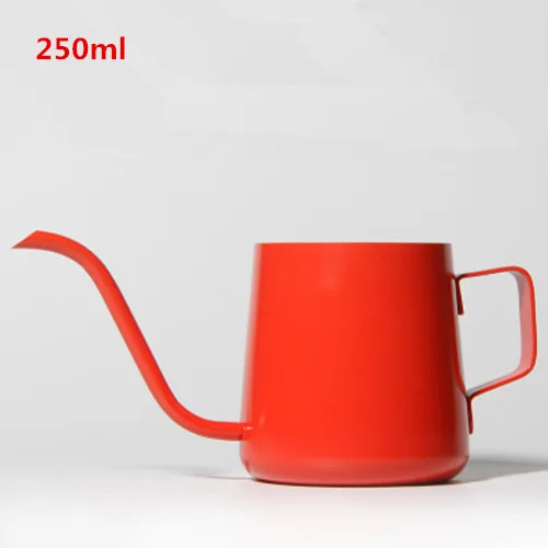 Гусенек носик чайника 250 мл/350 мл утолщаются Нержавеющая сталь капельного Кофе чайник красочные Кофе горшок длинный рот Кофе горшок чайник - Цвет: 250ml