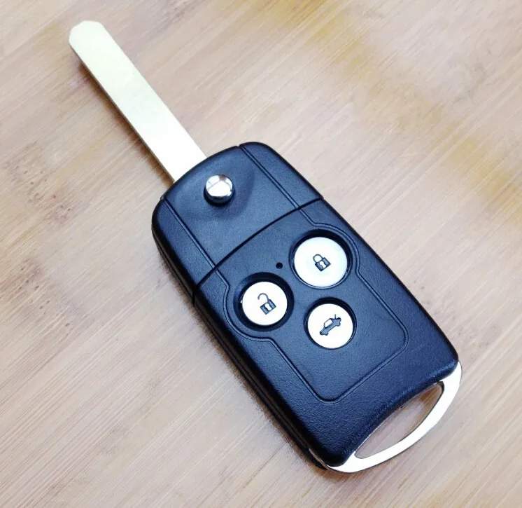 Replacement 3 Buttons Uncut Blade FOB Case Flip Remote Key ...