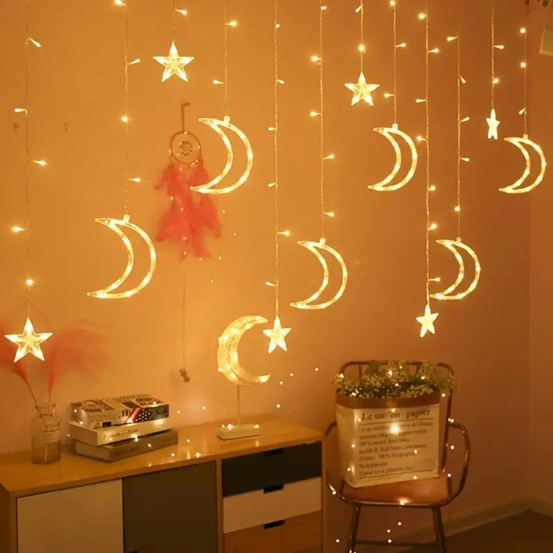 Светодиодный светильник в виде звезды луны, сказочные световые гирлянды, романтическая ночная лампа, Свадебный домашний декор