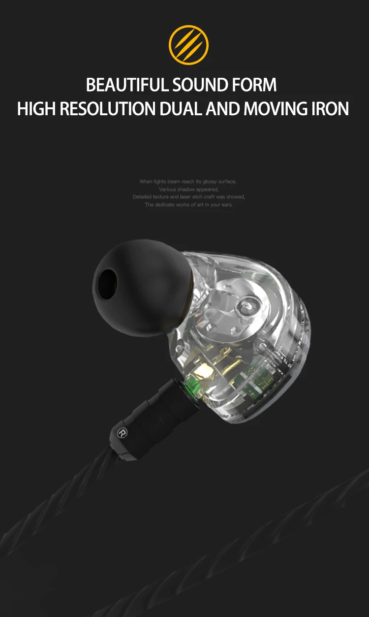 BGVP DS1 наушники с шумоподавлением Hifi DJ Hybrid technology In Ear Monitor High Fidelity MMCX наушники