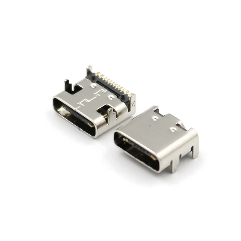 10 шт. USB 3 1 тип C 16 контактный женский разъем для зарядки печатной