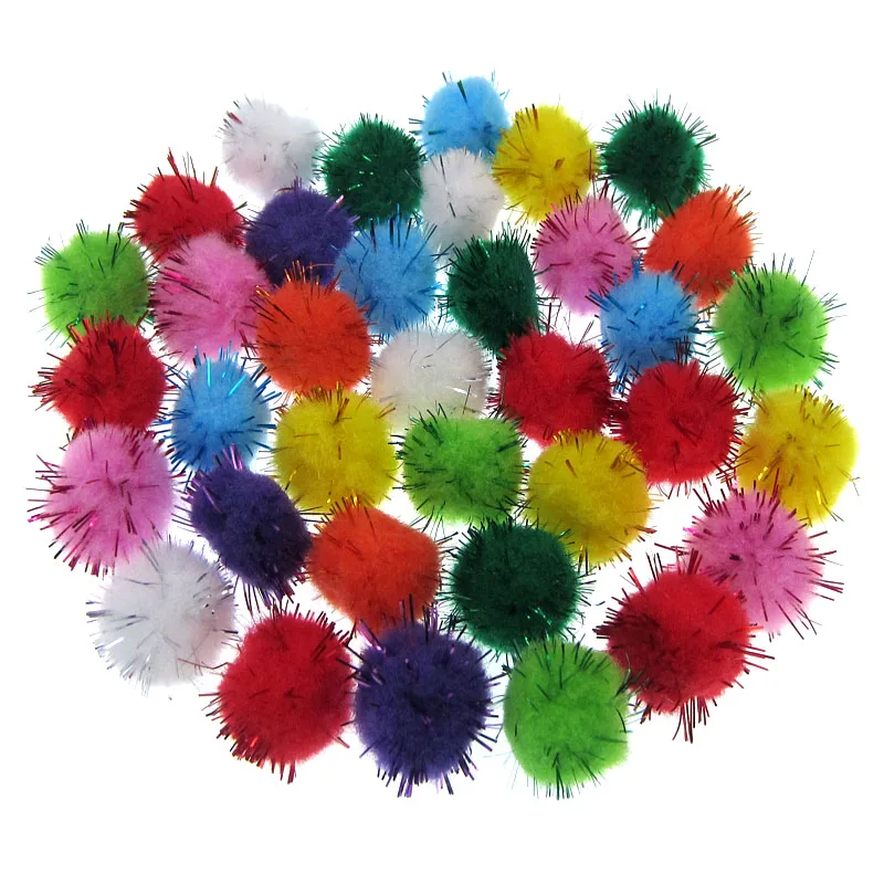 Description Picture 4 of item10/15/20/25/30mm Glitter pompoms soft pom poms balls Arts Toys DIY Craft Supplies Sewing Fabric pompoms wedding Home Decoration