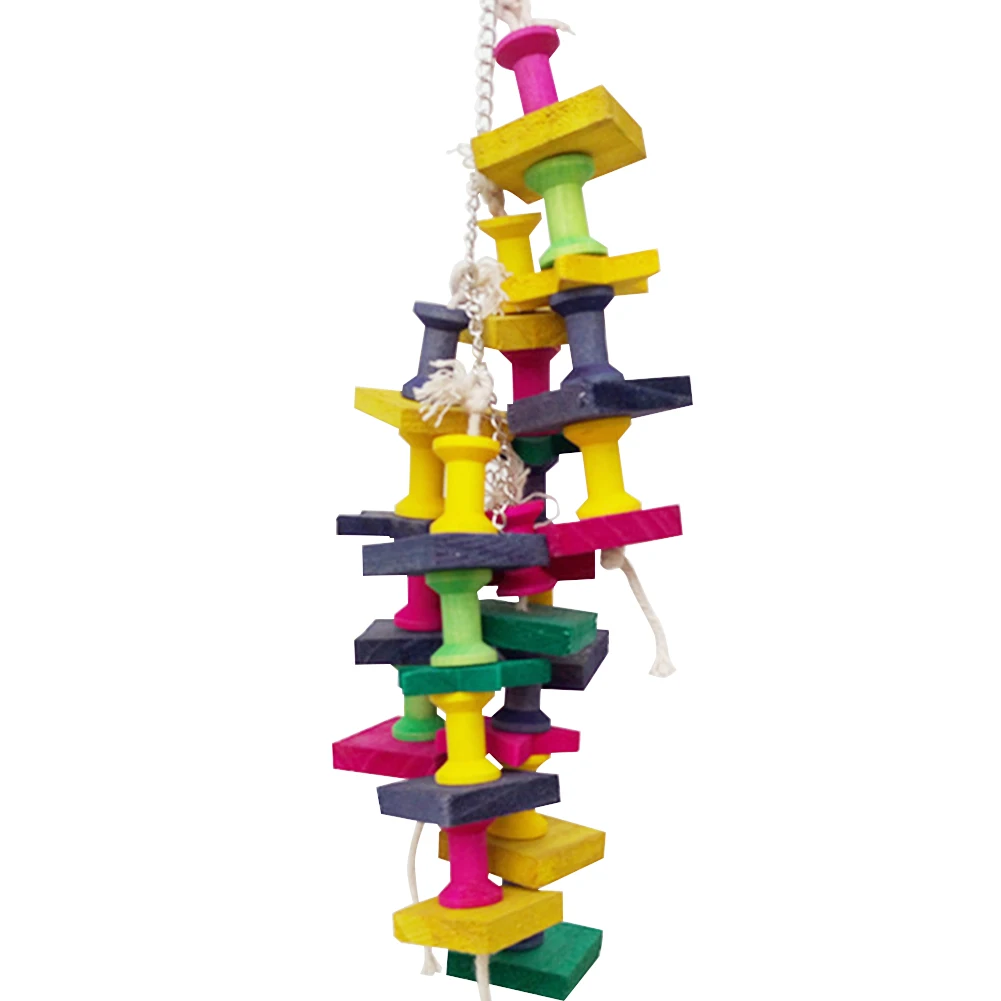 Hot Sale Parrot Pet Bird Chew Hang Toys Wood Large Rope Cave Ladder Chew Toy