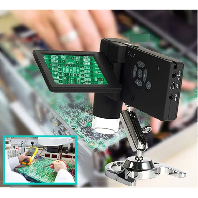 Professional 500X Handheld Digital Microscope Real 5.0MP 3" LCD Display With 8 LED Support USB SD Card Photo and Video Capture
