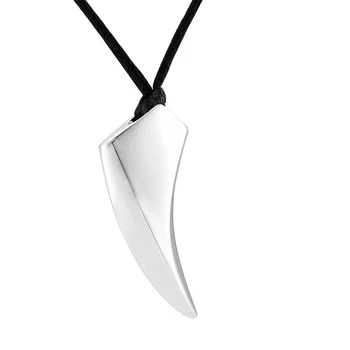 

IJD9918 Women Men Keepsake Urn High Polished Blank Horn Stainless Steel Cremation Urn Pendant With Free Black Cotton rope Chain