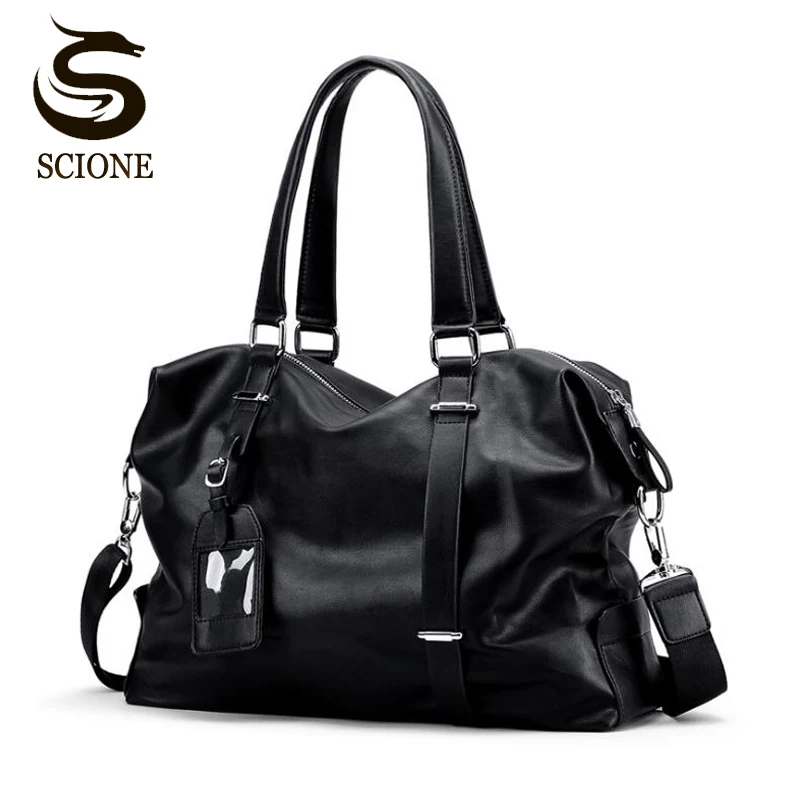 US $31.24 Mens Travel Shoulder Bag Fashion Pu Big Travel Handbag Folding Trip Bag Large Luggage Travel Duffle Bag Men Business Handbag
