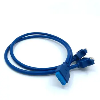 

2 x USB3.0 Dual Port USB 3.0 Female Screw Mount Panel Type to Motherboard 20Pin Cable PC Case cables 20 pin 80cm