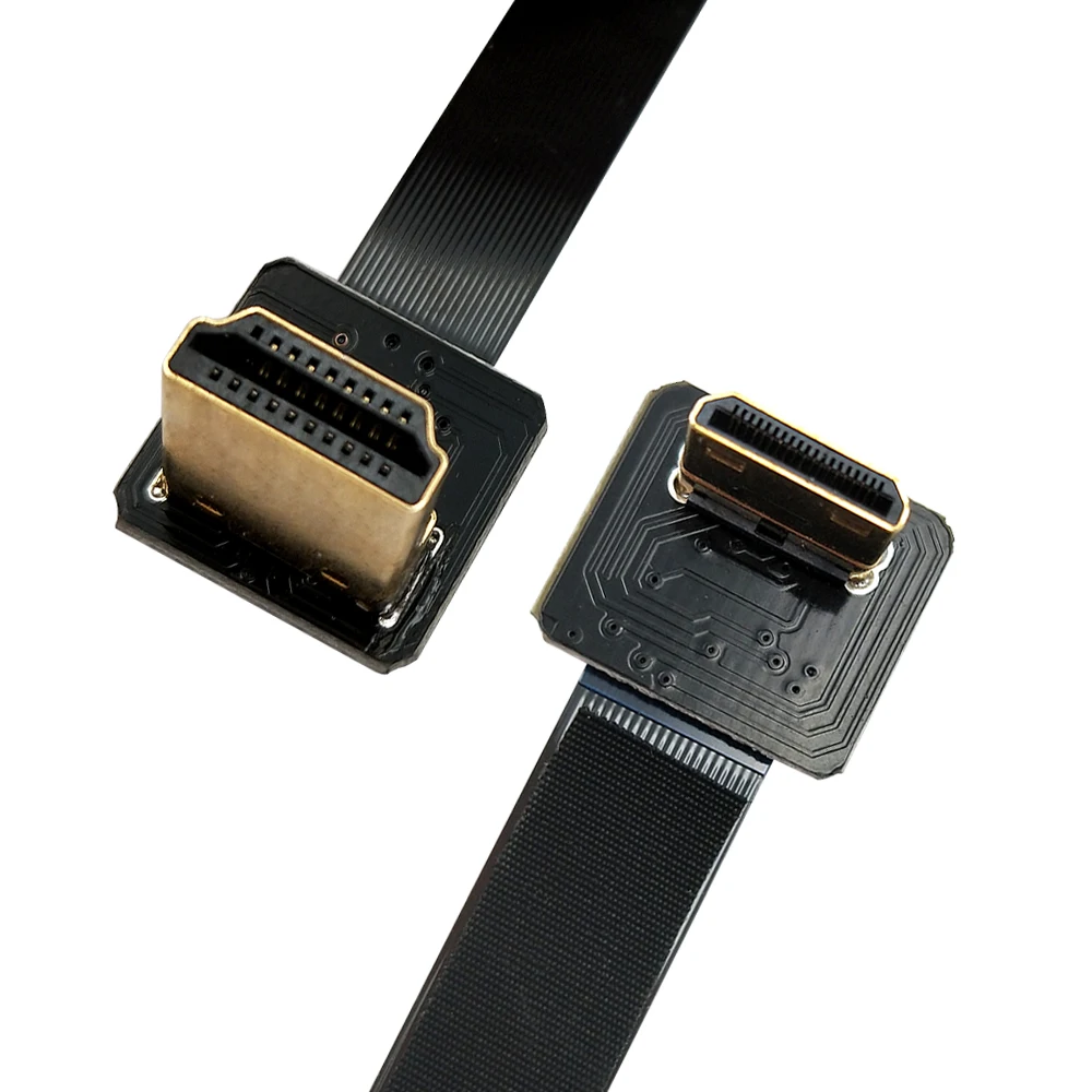 DANSPEED 20 см M/M HDMI Тип к Mini мужчинами вверх под углом HD ТВ FPV плоский кабель для