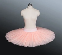 Бежевая профессиональная Базовая балетная юбка-пачка для репетиции, для танцев, белая юбка-пачка, платье, лебедь, балерина, тренировочная юбка-пачка - Цвет: Peach