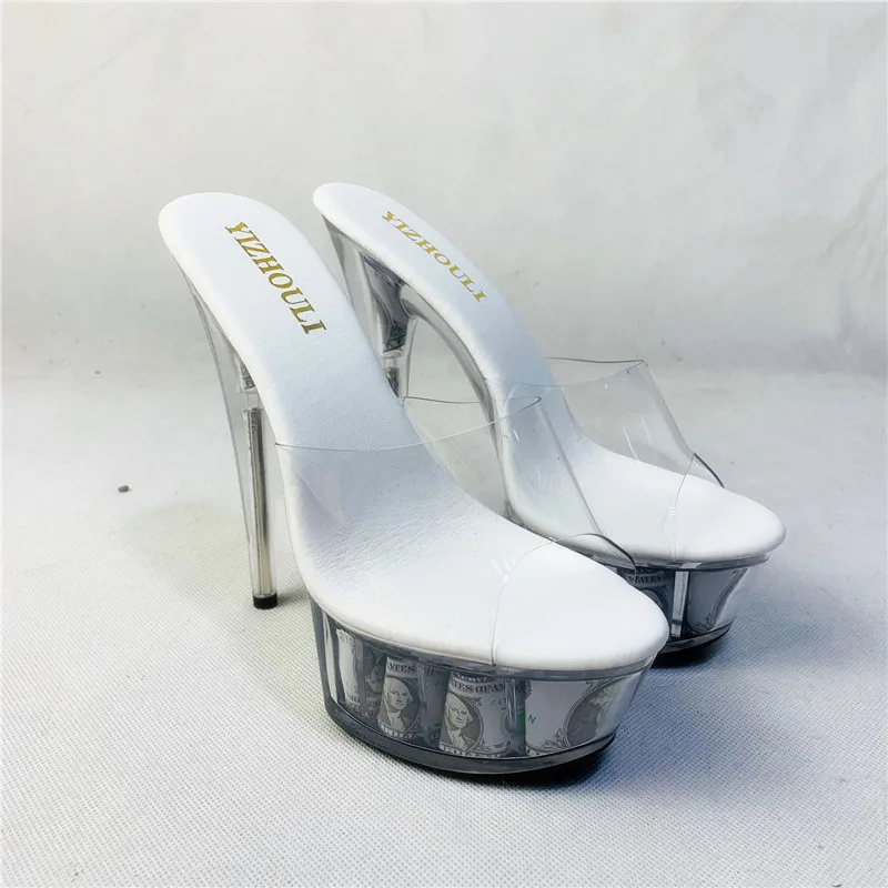 15 cm high-heeled shoes wholesale transparent sexy woman night total stage performance pole dancing performance slippers