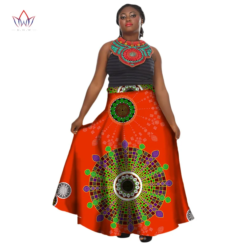 

2017 Summer Women Clothing African Print Skirts Long African Skirt Ankle-length Skirt Over Size 6XL Women Clothing BRW WY415