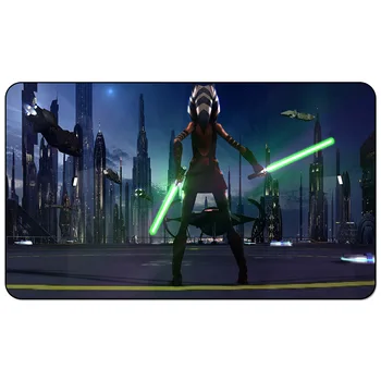 

Star The City, Wars Game Playmat, 3D Ahsoka Fantasy Girl Jedi Lightsaber Sci Fi Sith, Board Games Table Playmat