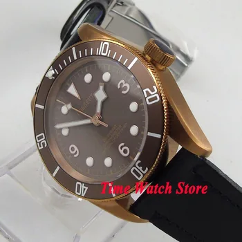

41mm CORGEUT men's watch coffee dial sapphire glass copper case MIYOTA Automatic movement dive watch co98