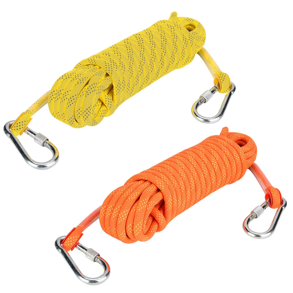 Corda de Escalada Cordão de Rock ao ar Livre de Alta Cabo de Segurança 12mm de Diâmetro Paracord Resistência Camping Caminhadas Escalada Acessório 15m 12 Paracord Corda de Escalada 15M 12mm de