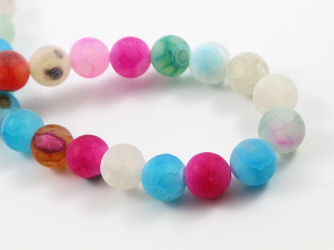 

8mm 45pcs/string Matt Natural Stone Beads Mix Colors Frosted Loose Round beads For jewelry making Wholesale and Retail-M7-02