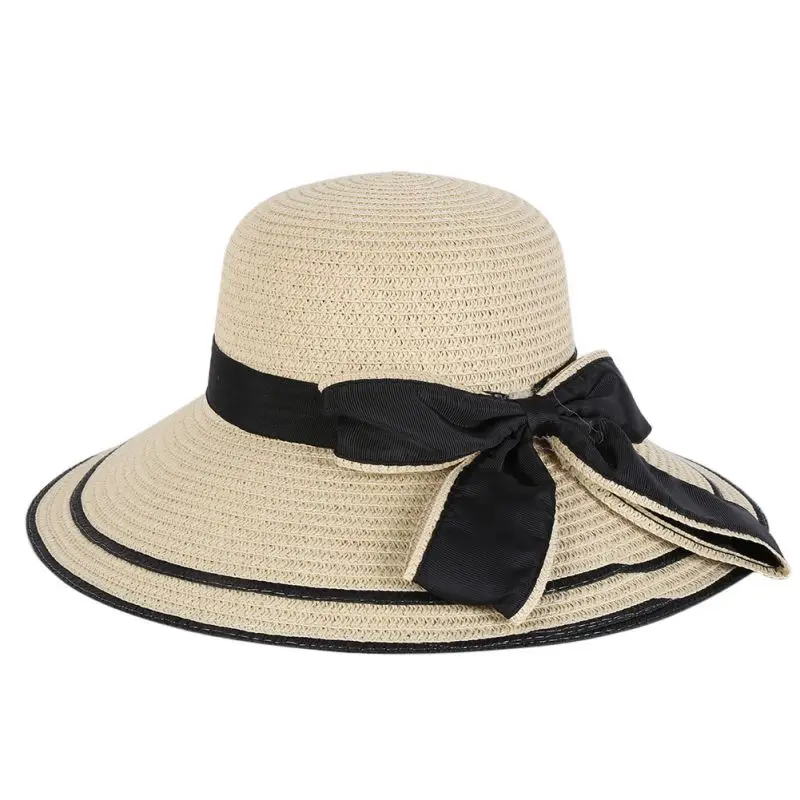 Пляжная Шляпа женская летняя Шапки Для женщин большой соломенной пляж Девочек Hat 9282