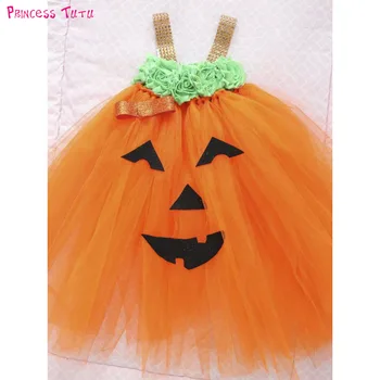 

Adorable Baby Pumpkin Costume Dress Up Toddler Girls Halloween Theme Party Tutu Dress 6-18 Months Autumn Winter 2018 Dresses