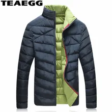 TEAEGG повседневная мужская зимняя куртка, парки Hombre Invierno, стоячий воротник, хлопковая зимняя куртка s, Мужская одежда, плюс размер AL536