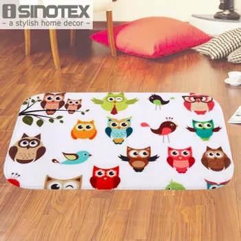 

Door Floor Carpets Dinosaur Owls Printed Mat Carpet Coral Fleece Anti-Slip Mats Home Living Room 40*60cm 1 PCS/Lot