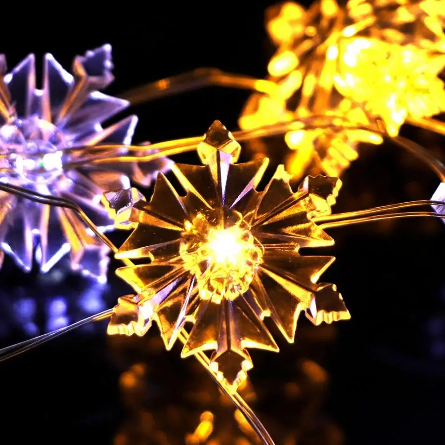 

3 Meters 30 Lights LED String Light With Remote Control IP68 Waterproof Snowwflake Wire String Fairy Lights Decoration Lamp