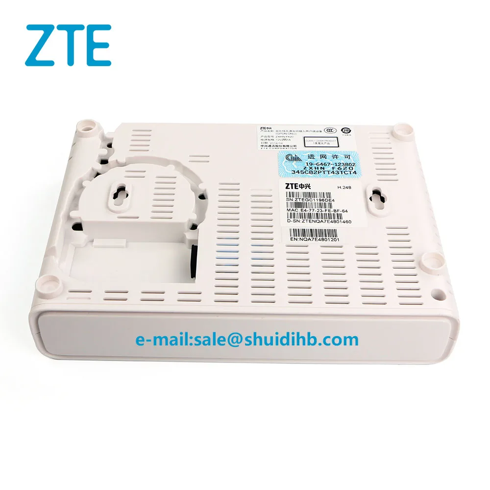 Zte F620 V5 GPON Оптическая сеть ONU с 4 LAN+ 2 голосовых Pots оптический модем Gigabit WiFi оптический сетевой модем