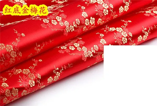 90 см* 100 см парча ткань костюм кимоно cheongsam шелковая парча ткань сливы серии качество украшения одежды diy ткань
