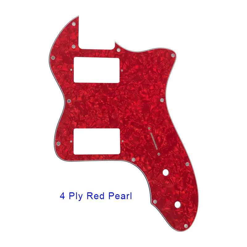 Запчасти для гитары Pleroo-для классической серии '72 Telecaster Tele Thinline Guitar pickguard Scartch Plate с пикапами хамбакера PAF - Цвет: 4Ply Red Pearl