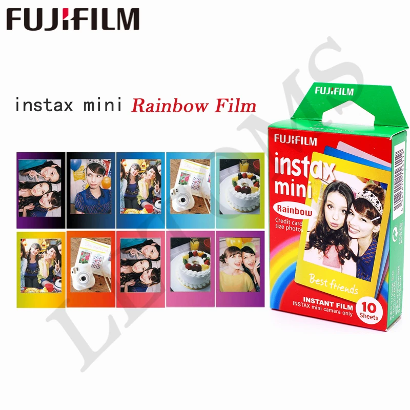 Оригинальная фотобумага Fujifilm Instax Mini Rainbow 10 листов для мгновенной печати 8 7s 25 50s 90 9