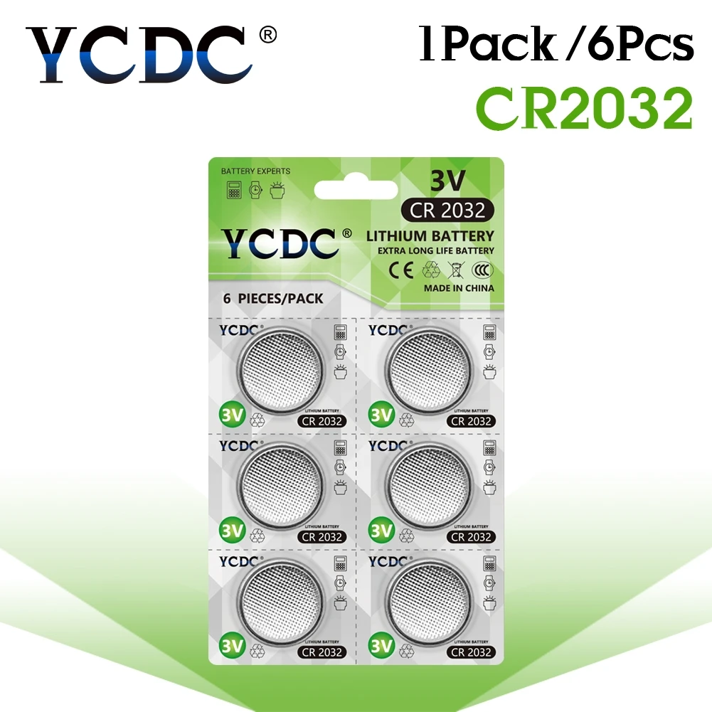Батареи YCDC bateria cr2032 2032 pile 3v литиевая батарея DL2032 CR KCR2032 5004LC ECR2032 кнопочные батареи