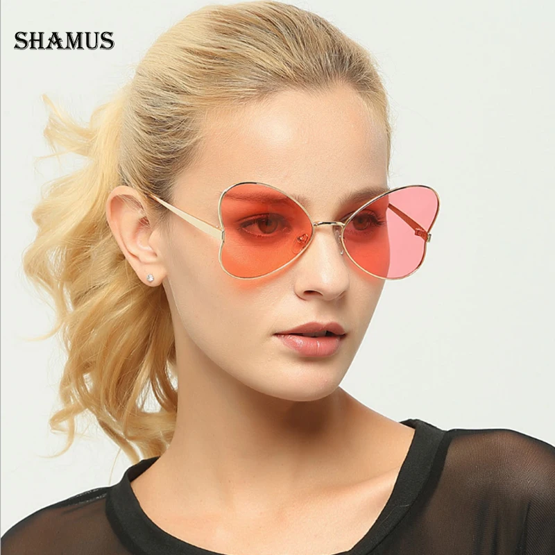 SHAMUS Butterfly Sunglasses Women Brand Designer Glasses Lady Eyewear