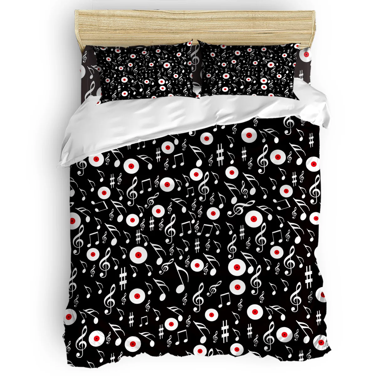

Music Notation 4 Piece Bedding Sets St. Valentine's Day Bedding Sets Comforter Sets Christmas Day Living Room Bed Sets Bedroom