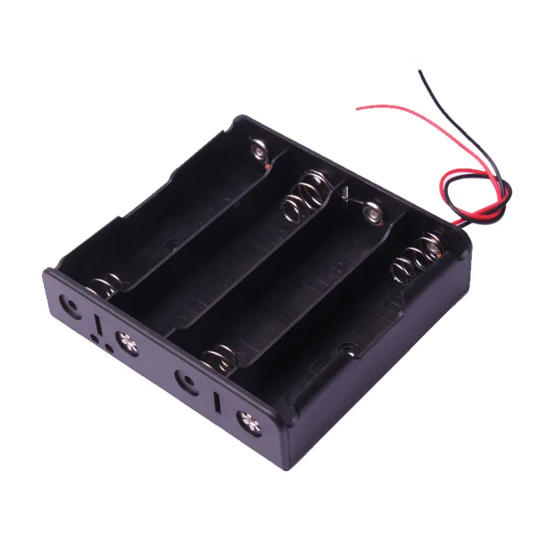 

Glyduino Multi-Slot 18650 Mobile 4 Battery Clip Hard Base Case Holder with Wire Leads DIY