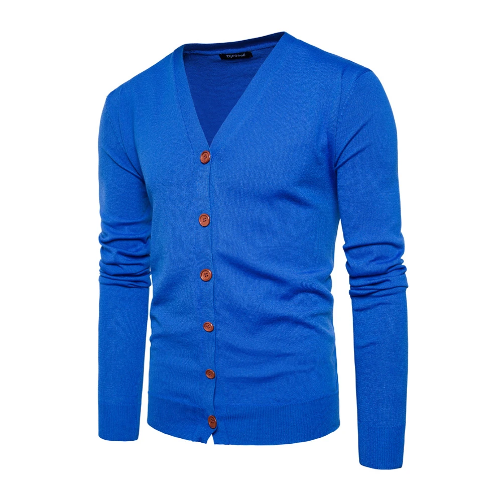 2019 Men Sweater Casual Button V-neck Sweaters Long Sleeve Cotton Knit Cardigan Slim Fit Pull Homme Multicolor 2019 Men Sweater Casual Button V-neck Sweaters Long Sleeve Cotton Knit Cardigan Slim Fit Pull Homme Multicolor