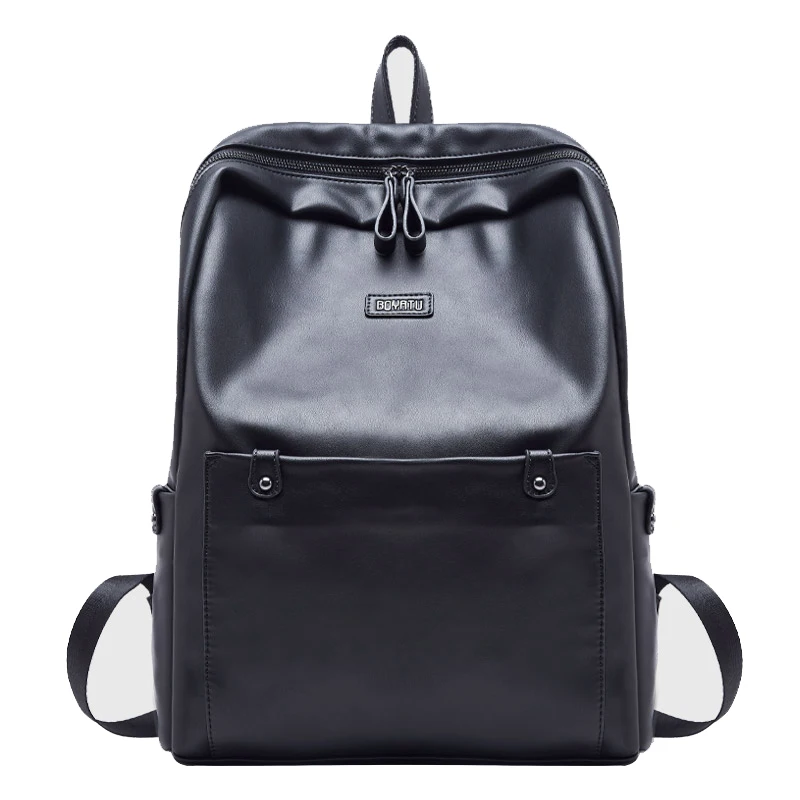 

Men's Leather Backpack Casual High Quality PU School Bags For Teenager Fashion Purse Functional Waterproof Backpack Male