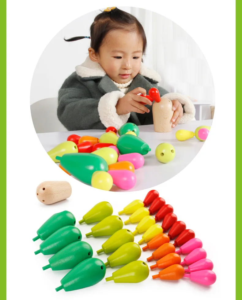 Мозаичные игрушки Монтессори, подарок, кактус с опунчивой грушей, деревянные игрушки для детей 3 лет, развивающие игрушки для сборки