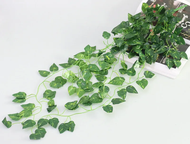 Flone Artificial Flowers Simulation Green Money Plant Hanging Rattan Vine Ye Teng Money Plant For Home Courtyard Decor (6)