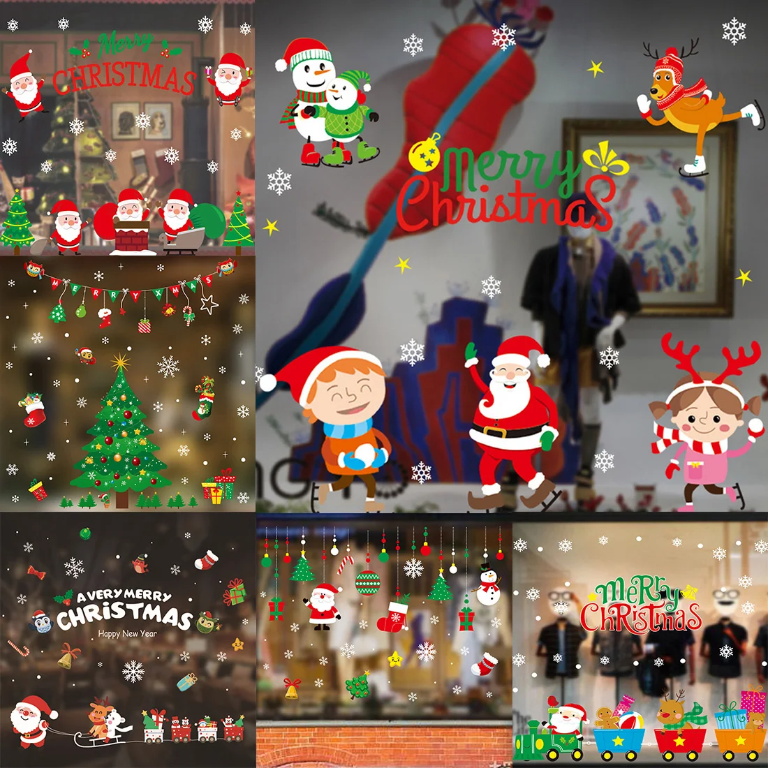 

DIY Christmas Window Decorative Films Christmas Tree Stickers Christmas Decorative Remove Non-trace For Home