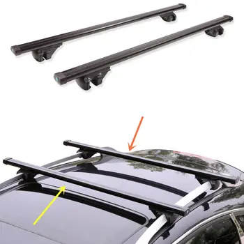 

For Toyota RAV-4 1996-2012 2pcs Black Alloy Cross Bar Roof Cargo Luggage Rack