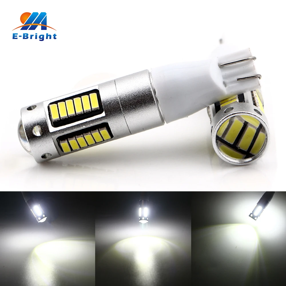 4/100pcs 12V 24V White T15 4014 30 SMD Led Wedge Light Bulbs Auto Turn