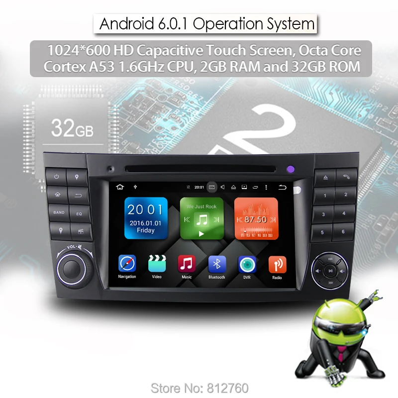 Top 8 Core 32G ROM Android 6.0 Car DVD GPS Radio For Mercedes Benz E Class CLS Class E280 CLS350 W211 W463 W219 E200,E220,E270,E280 4