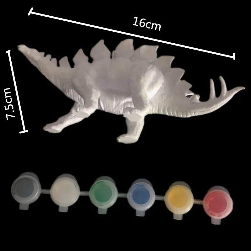 DIY раскраска животных Динозавр Брахиозавр Стегозавр тираннозавр рекс Модель Рисунок граффити Дети Детские игрушки