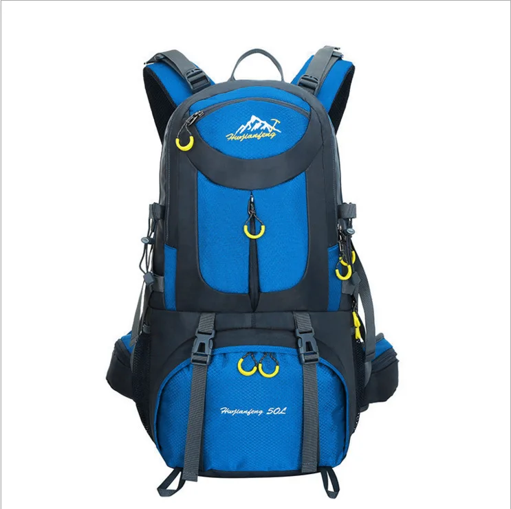 60L мужской рюкзак унисекс, дорожная сумка, спортивная сумка, водонепроницаемая, для альпинизма, туризма, альпинизма, кемпинга, рюкзак для мужчин - Цвет: Синий