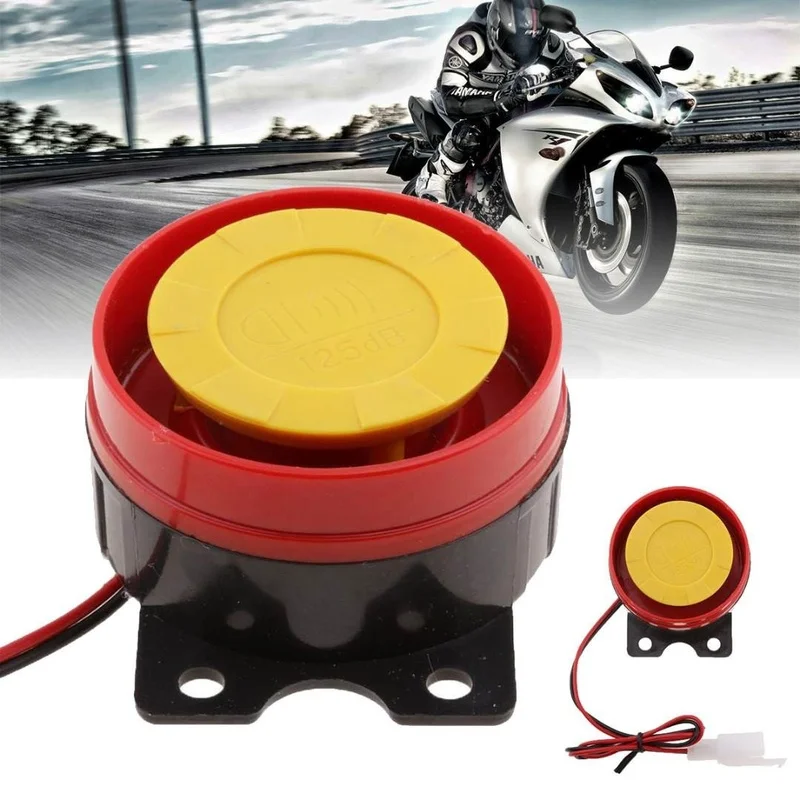 Red 12V Car Motorcycle Security System Control Alarm Truck Motorcycle ATV Raid Siren Small Electric Horn Alarm Remote