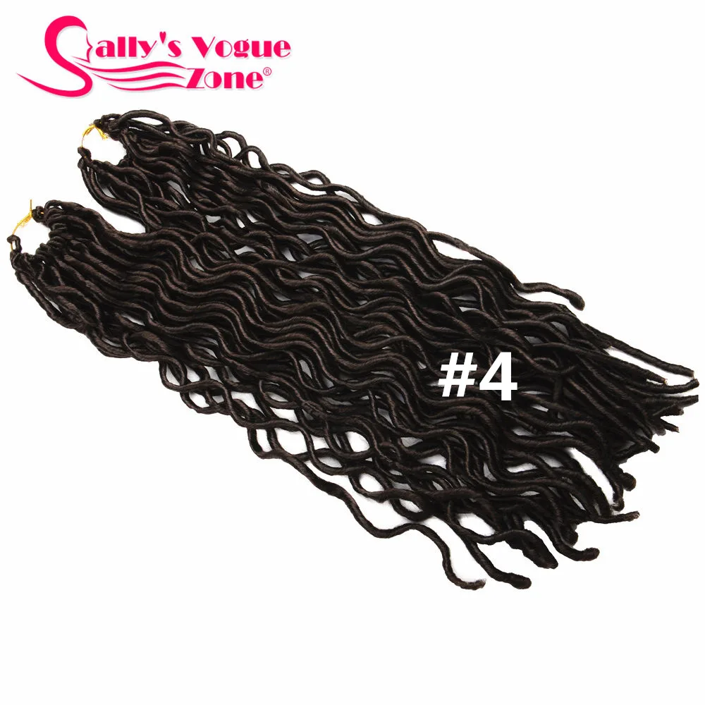 Sallyhair Faux locs Curly синтетические 1 упаковка 24 пряди/упаковка 10 18 дюймов 8 цветов крючком косы для наращивания волос замки блонд черный - Цвет: #4