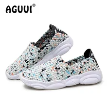 Женские лоферы; сезон лето; ручная работа; ткацкая дышащая обувь на полукруглой подошве; яркая прогулочная обувь для фитнеса; легкая Уличная обувь