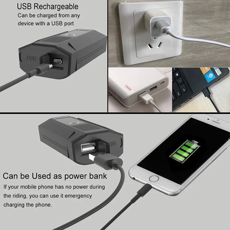 Велосипедный светильник USB Перезаряжаемый велосипедный светильник s Передний Задний 1200 люмен широкий угол обзора головной светильник 18650 светодиодный светильник набор